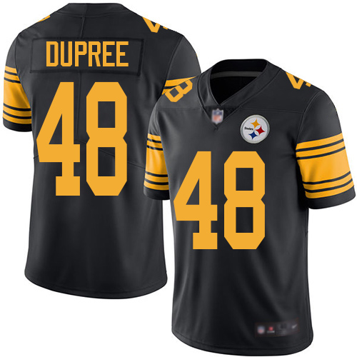 Men Pittsburgh Steelers Football 48 Limited Black Bud Dupree Rush Vapor Untouchable Nike NFL Jersey